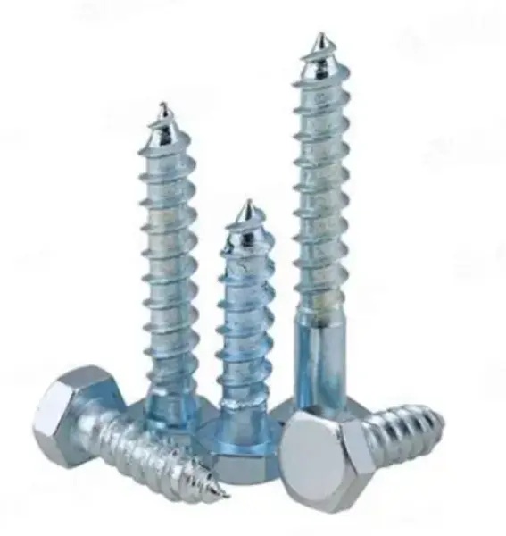 DIN571 ہیکساگون ہیڈ ووڈ سکرو زنک چڑھایا کاربن اسٹیل