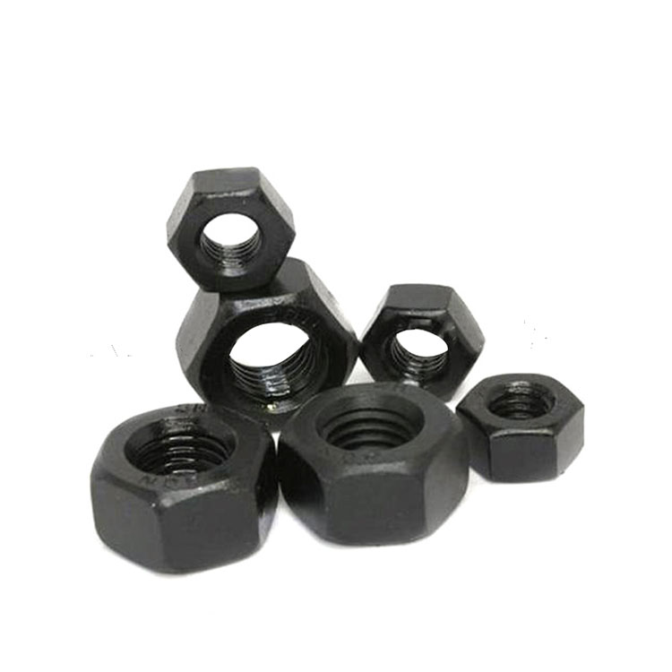 Gr 8 کاربن اسٹیل ہائی ٹینسائل بلیک DIN6915 Hex Heavy Nuts